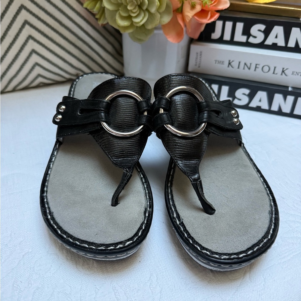 Alegria Black and Gray Sandals, Size 40